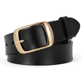SUOSDEY Fashion Leather Belts for Women Ladies Belts for Jeans Dresses Pants with Classic Pin Buckle black