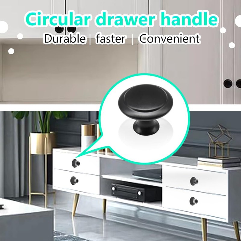 Ruidee 12 PCS Round Mushroom Shape Metal Pull Handle Knobs