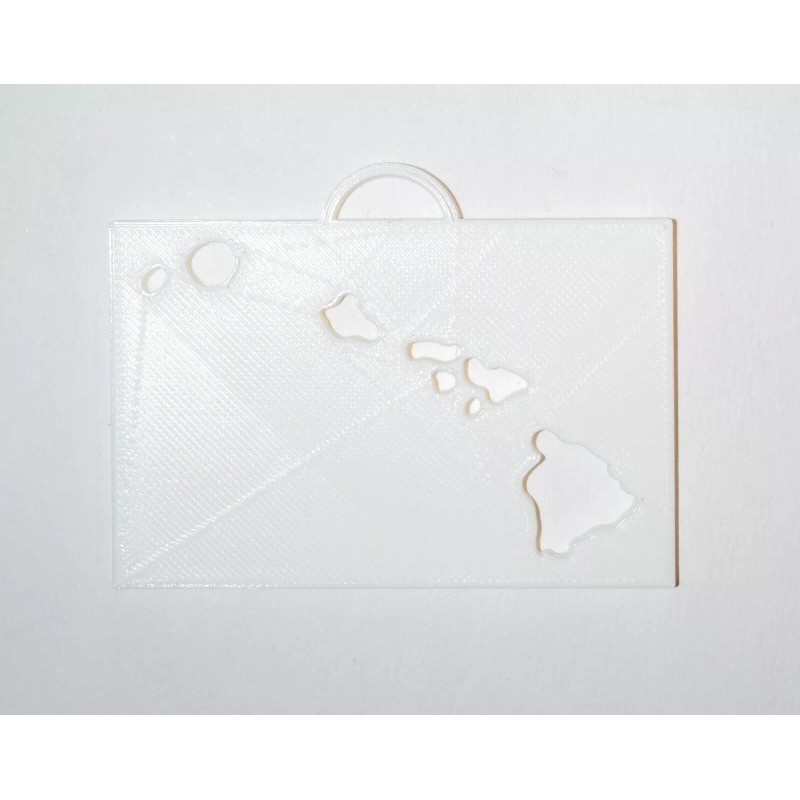 HAWAII STATE OUTLINE CUTOUT IN RECTANGLE HANGING HOLIDAY ORNAMENT USA