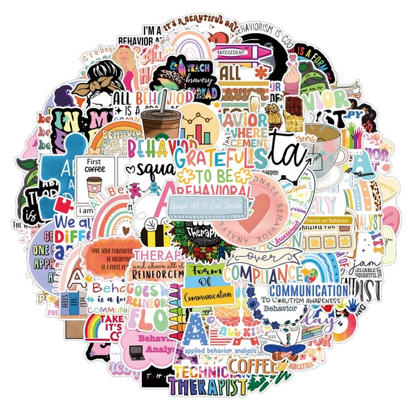 120Pcs ABA Stickers Pack, Cute Cartoon Vinyl Waterproof Sticker Decals