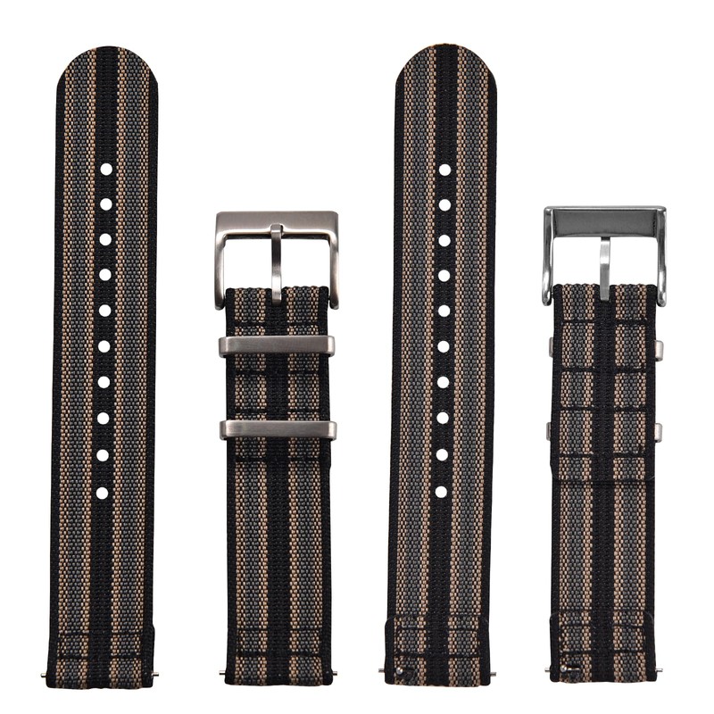 JWNSPA Two Piece Quick Release Ballistic Ribbed Nylon Watch Strap,18/20/22
