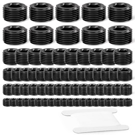 GASHER 70Pcs Carbon Steel Pipe Plug Fitting Internal Hex Thread Socket Pipe Plug Set, 1/8" 1/4" 3/8" 1/2" 3/4" NPT