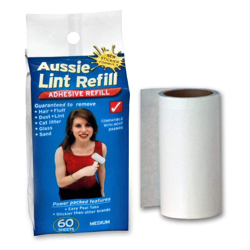 Aussie Lint Roller Refill, Medium | Pet Hair Remover, White