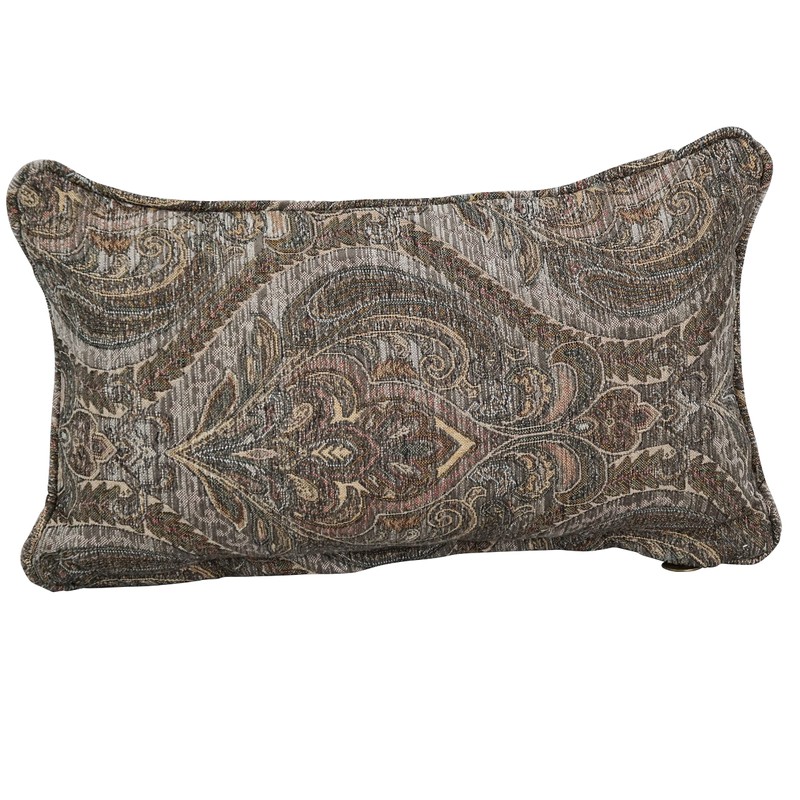 Blazing Needles Corded Rectangular Jacquard Chenille Throw Pillow, 20" x