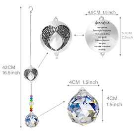 Memorial Gifts Crystal Suncatcher,Unique Sympathy Gifts for Loss of Loved One,Rainbow Maker Bereavement Gifts Box for Loss of Father Mom Dad Son Daughter Husband Brother Grandmother (Grandma)