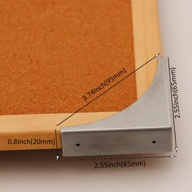 Guard Corner,4 Pcs Antique Iron Sheet Metal Angle Guard Box Table Cabinet Trunk Corner Protector Solid Metal Furnture Decor Edge Safety Guard Angle Shelf Bracket Cucumis (Silver)