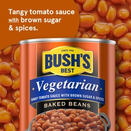 BUSH'S BEST 8.3 oz Canned Vegetarian Baked Beans, Source of Plant Based Protein and Fiber, Low Fat, Gluten Free, (Pack of 12)
