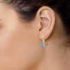 GOODSTONE JEWELS Blue Opal Dangle Drop Earrings for Women Oval