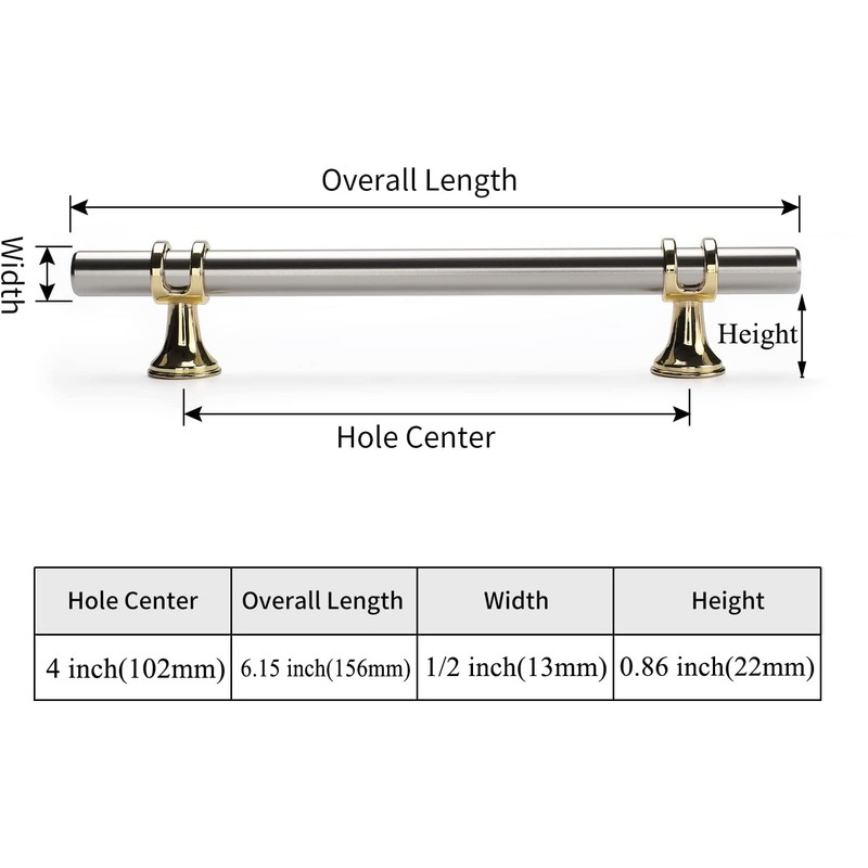 Haliwu 10 Pack Brushed Nickel Cabinet Pulls, Cabinet Handles Brushed