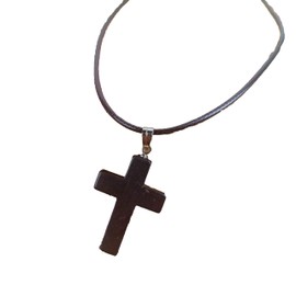 CHYIFSHIYM Small Shungite Cross Pendant - Chakra Balance - Handcrafted Jewelry - Healing Crystal Protection Necklace - Energy Harmony