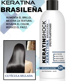 Tratamiento de Keratina Brasileña para Alisar el Cabello, Cepillo Alisador de Proteínas keratinshock Kit 250ml