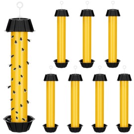 Qualirey Fly Traps for Indoor Outdoor Hanging Fruit Fly Stick Trap Sticky Mosquito for Home Insect 10 x 2.5 Inches(Yellow,8 Pcs)