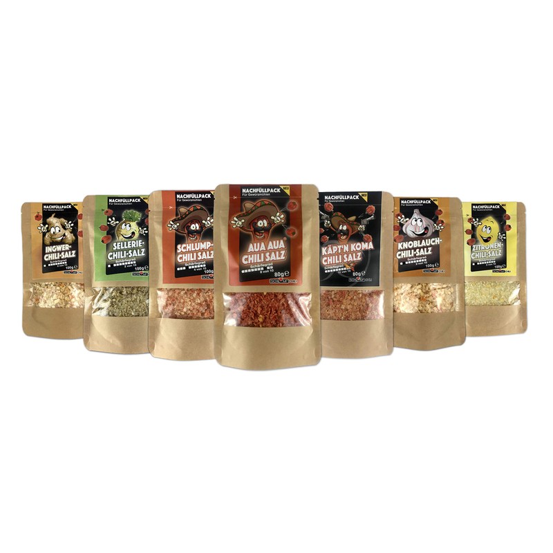 Schlump-Chili CHISAHabanero Chili Salt Medium Sharp Refill Set for Spice