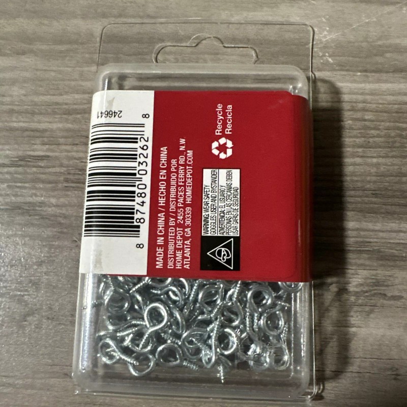 Everbilt #216 Zinc-Plated Steel Screw Eye (100-Piece per Pack)