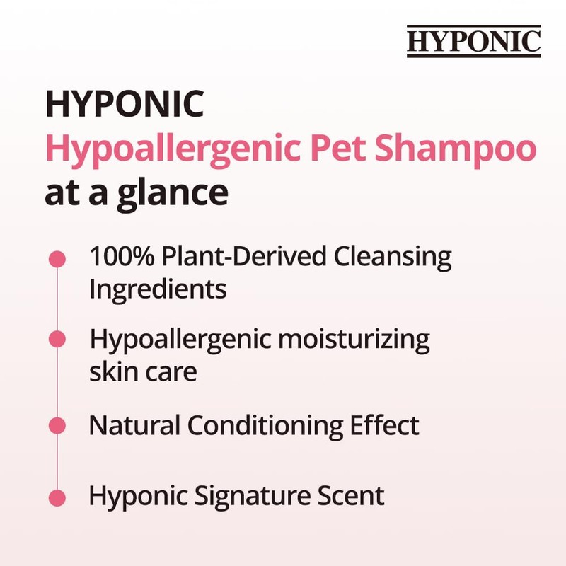 HYPONIC Hypoallergenic Premium Dog Shampoo - Deodorizing, Dog Grooming Shampoo