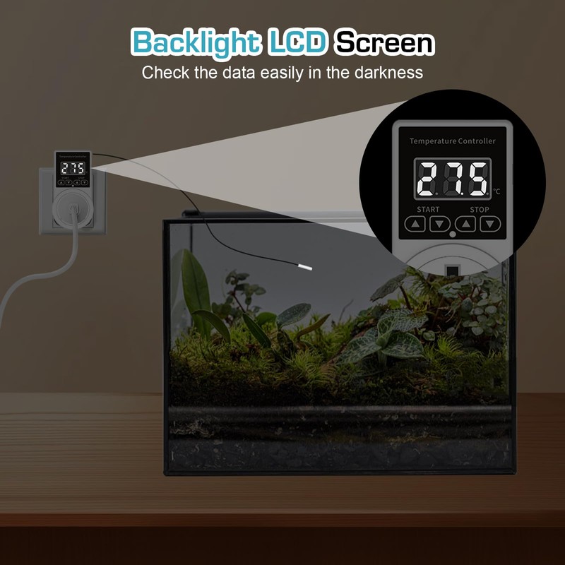 Digital Thermostat Plug, Thermostat Outlet Socket with waterproof head, 230V