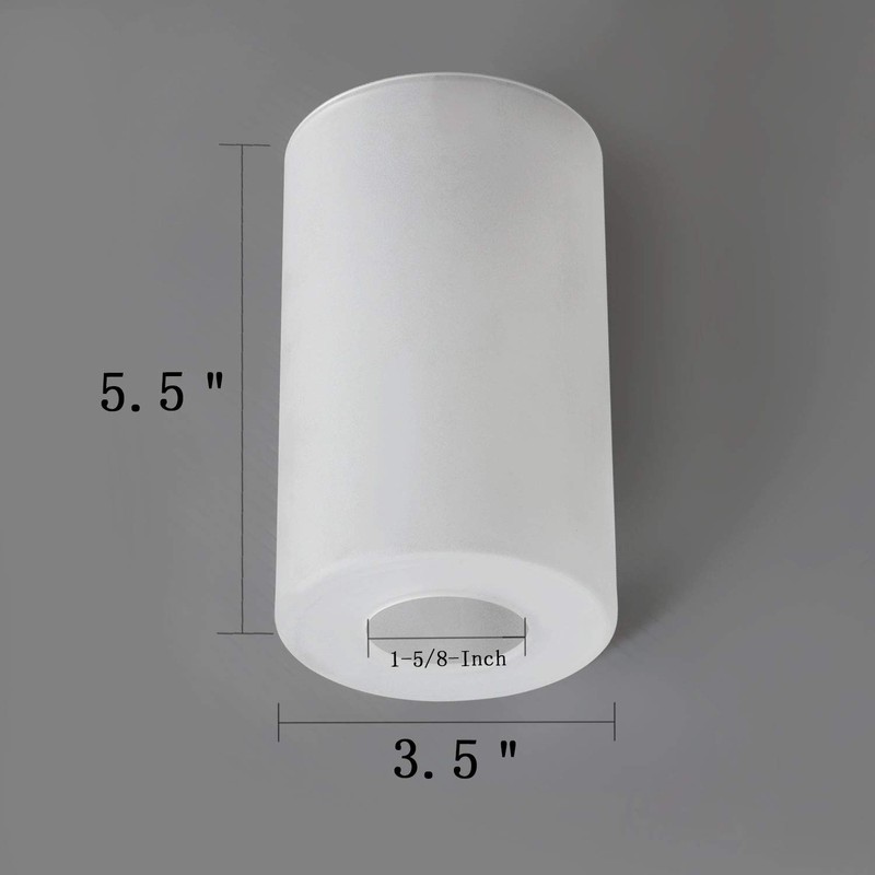 Anmire 3 Pack Frosted Glass Shade, Cylinder Light Fixture Replacement