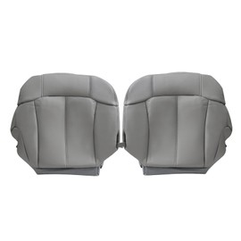 FZJDSD Gray 122 Driver & Passenger Side Bottom Microfiber Leather Replacement Seat Cover Compatible with Chevy Silverado Suburban Tahoe GMC Sierra Yukon 1999 2000 2001 2002