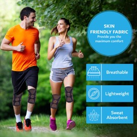 Bael Wellness knee braces for knee support, pain and sports for Men & Women (Large, 2, count)