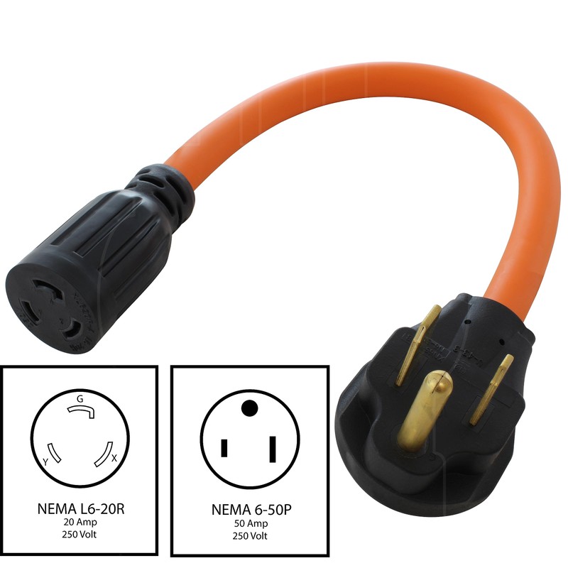 AC WORKS 1.5 ft. T 6-50P 50 Amp Welder Plug