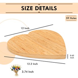 Heart-Shaped Bamboo Appetizer Skewer Holder COMES WITH 50pcs of Bamboo Picks. Wooden Stylish and Cute Food Pick Stand for Buffets & Cocktail Parties, Also Serve as a Cutting Board or a Serving Tray