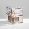 mDesign Stackable Storage Containers Box with 2 Pull-Out Drawers -