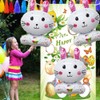 HADCKJA Bunny Balloons Easter Balloons Hugging Rabbit Easter Foil Balloons