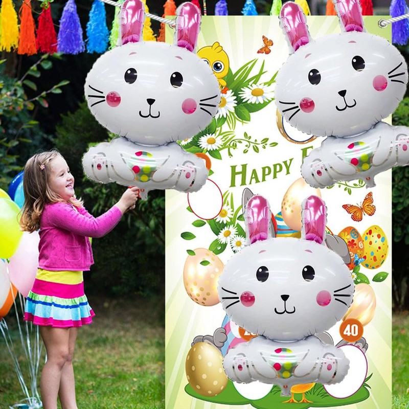 HADCKJA Bunny Balloons Easter Balloons Hugging Rabbit Easter Foil Balloons
