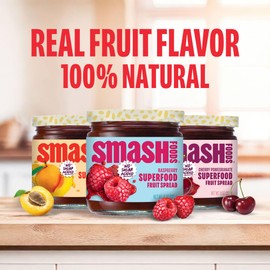Smash Foods Jam, Variety Adventure 3-Pack | No Sugar Added, Naturally Sweet Jelly | Keto Friendly, Low Calorie, Low Carb | Non GMO, Upcycled, Vegan, Plant Based, Paleo | Raspberry, Apricot, Cherry Pomegranate