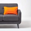 Homescapes – 100% Cotton Plain Orange Filled Cushion – Solid