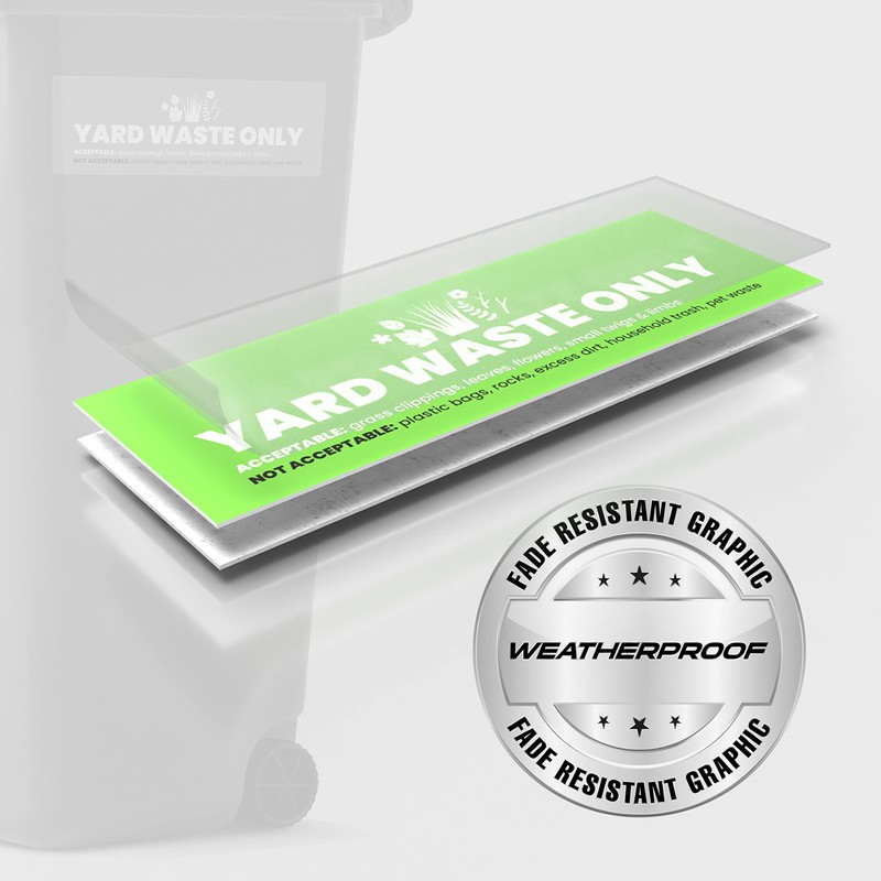 Yard Waste Sticker - Yard Waste Bin Sign - with