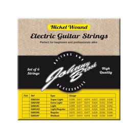 Johnny Brook Set of 6 Nickel Wound Electric Guitar Strings (Light Gauge)