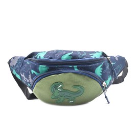 Cute Dinosaur Kids Fanny Pack Waist Pack Small Belt Bum Bag Crossbody Purse Waist Pouch for Toddler Girls Boys Navy blue.