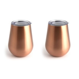 Cambridge 93792QTDS 14 Oz Copper Stemless Wine Tumblers, Set Of 2