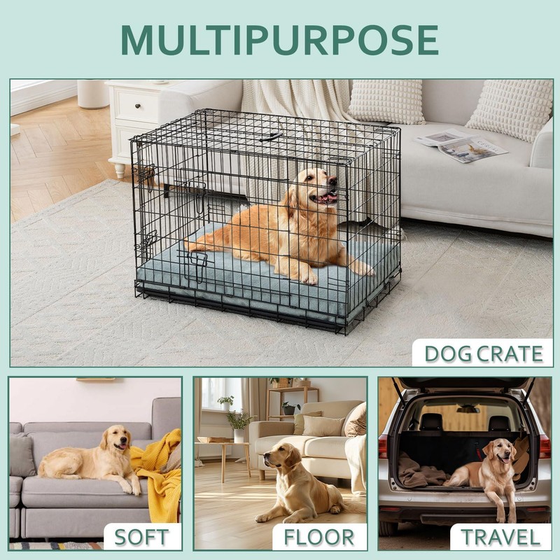 Lucky Tom Dog Bed Crate Pad - Machine-Washable Removable Cover