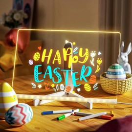 Tablero de Notas LED con Colores,Pizarron magico,Tablero acrílico de borrado en seco,pizarra luminosa para colorea,Adecuado para el hogar, la escuela, el restaurante (color1, 30 * 20cm)