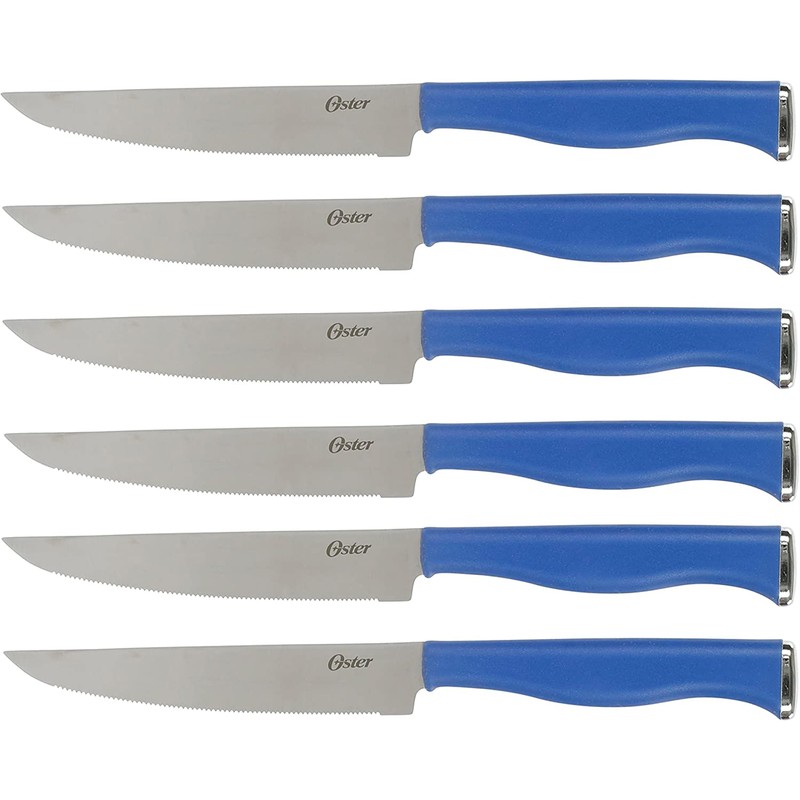 Oster Langmore 15-Piece Stainless Steel Cutlery Knife Block Set with