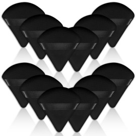 12 Pieces Powder Puff Face Triangle Powder Puff Soft Velour Makeup Puff Velour Puffs for Face Wet and Dry Cosmetic Foundation,Body Powder Velour Blender Loose Mineral Powder Makeup Tool (Black,12 Pcs)