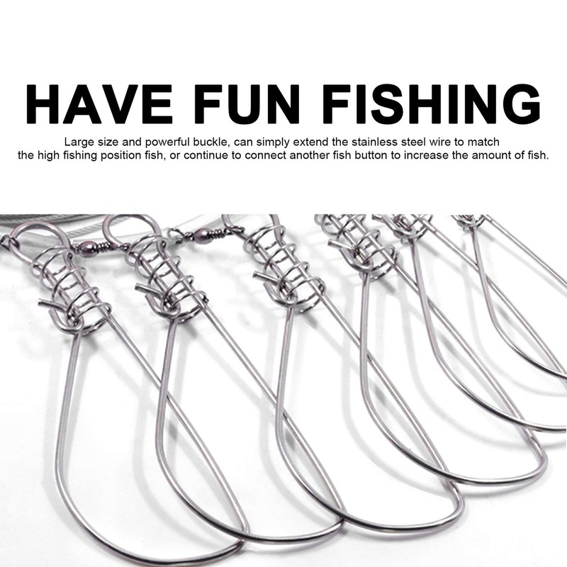 Hunter's Tail Fish Stringer, Wade Fishing Stringer Clip Heavy Duty