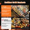 Rolling Grill Basket（2PCS） with Detachable Handle, 304 Stainless Steel BBQ