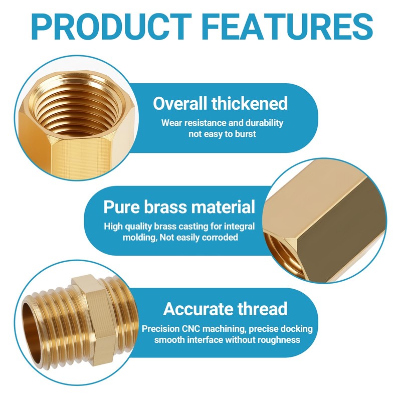 12 pieces 1/4 inch to 1/4 inch internal and external