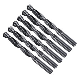 METALLIXITY Drill Bit (12.5mm) 6Pcs, 4241 High-Speed Steel Straight Shank Nitriding Black 118° for Wood Plastic Iron Copper Aluminum Low Soft Metal