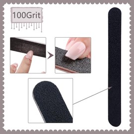Lima de uñas y bloque pulidor, kits de herramientas de manicura profesionales, grano 100/180, lima de pedicura de uñas negra y lima de lijado