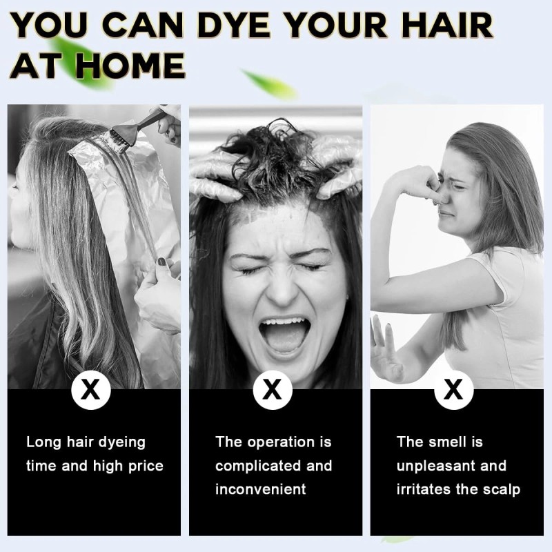 Meidu Black Hair Dye Shampoo Instant 3 in 1 Grey