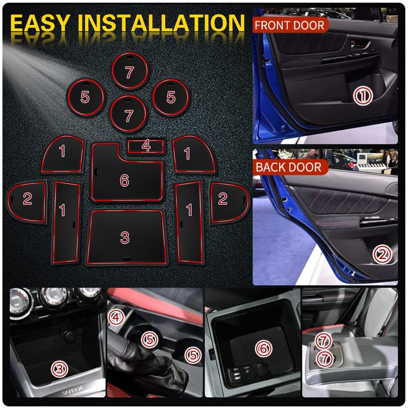 Asgohme Fit for Subaru WRX 2015-2021 Accessories, Upgraded Custom Non-Slip