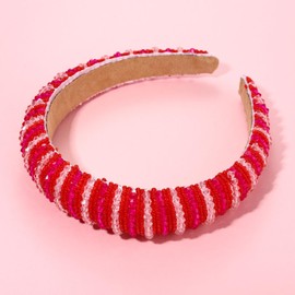 Grehge s Day Headbands Crystal Rhinestone Padded Headbands for Women Beaded Crystal Embellished Velvet Headband Valentine's Day Hair Accessory Gifts (Valentine's 1)