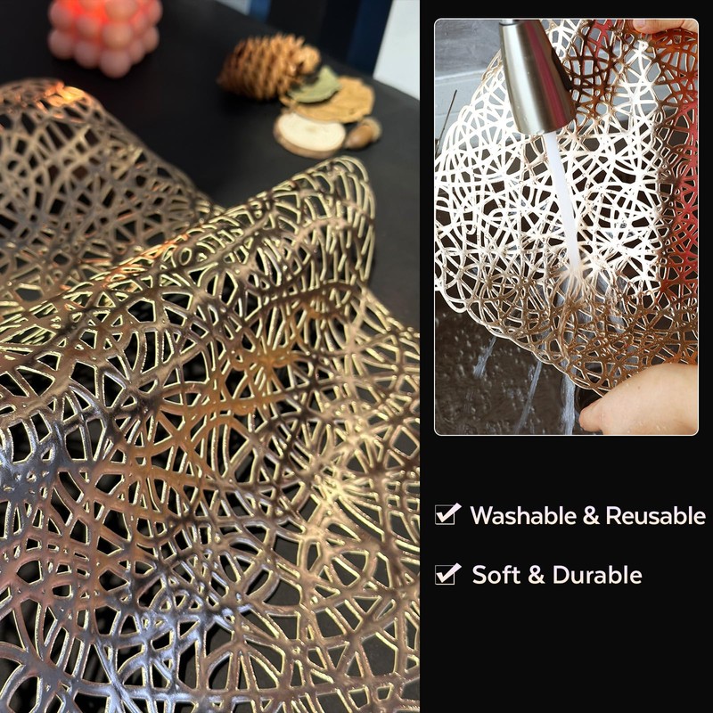 FAVE Gold Table Runners 36 Inches Heat Resistant Table Runner