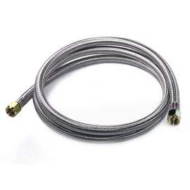 DOZYANT 6 Feet Braided Stainless Propane Hose Assembly with Both 3/8" Female Flare for RV, Gas Grill, Heater, Fire Pit