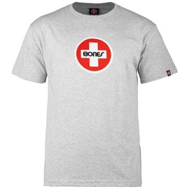 Bones Bearings Swiss Circle Logo Heather Gray T-Shirt, X-Large