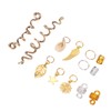 206pcs Dreadlocks Hair Jewelry Rings DIY Alloy Metal Golden Silver